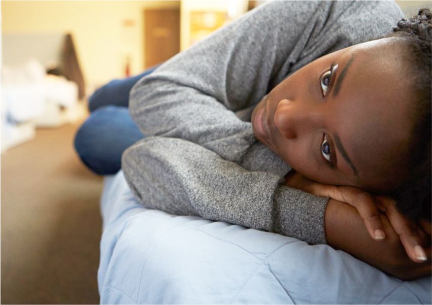 image of a depressed african girl